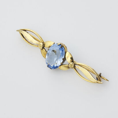 Blue Stone Brooch