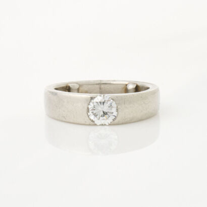 Platinum, Handmade, .55ct Diamond Solitaire Ring