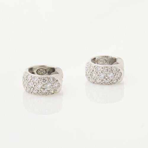 18ct White Gold, .58ct Diamond Huggie Earrings