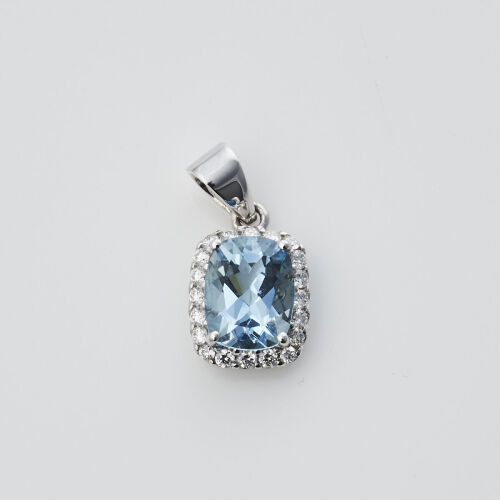 18ct Aquamarine and Diamond Pendant