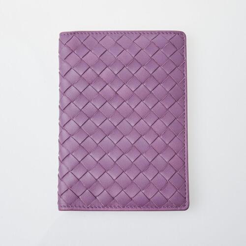 Bottega Veneta Purple Nappa Intrecciato Passport Holder with Box