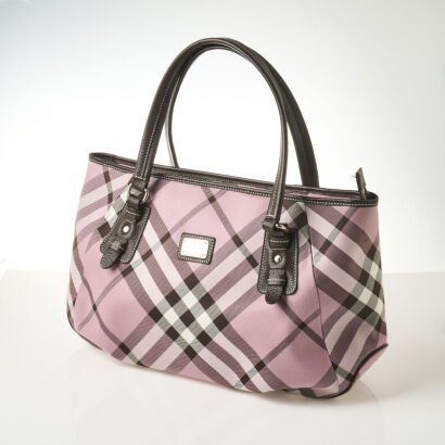 Burberry Pink Checker Tote Bag