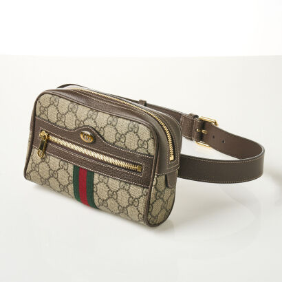 Gucci GG Supreme Monogram Web Ophidia Belt Bag