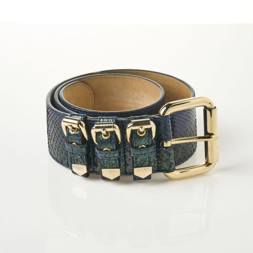 Versace Python Belt, Size 75/30 inch