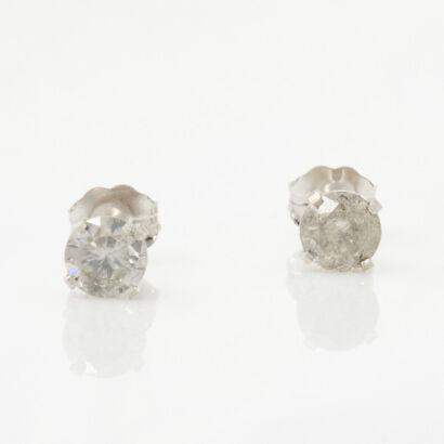 14ct White Gold, 1.16ct Diamond Stud Earrings