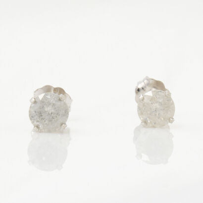 14ct White Gold, 1.43ct Diamond Stud Earrings