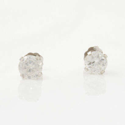 14ct White Gold, 2.44ct Diamond Stud Earrings