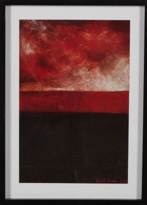 COLIN McCAHON Red And Black Landscape Print