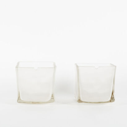 A Pair Of Hand Blown Glass Vases