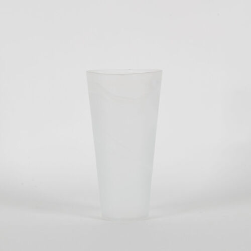 A White Swirl Frosted Glass Vase