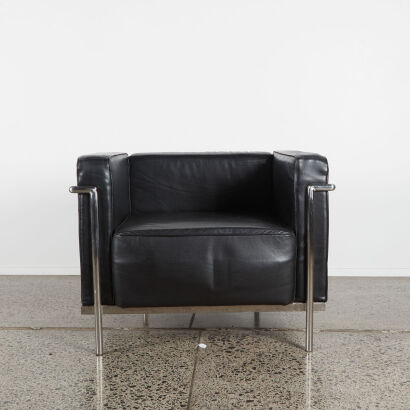 A LC2 Le Corbusier Style Lounge Chair