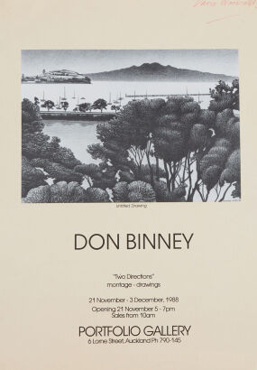 An Original Don Binney Two Directions Portfolio Gallery 1988 Exhibition Poster