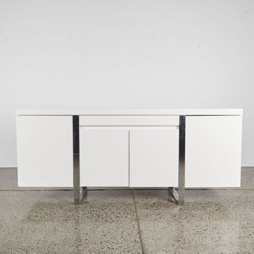 A White Sleigh Base Contemporary Sideboard