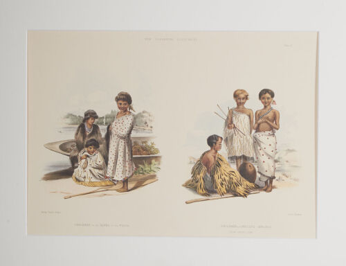 GEORGE FRENCH ANGAS Plate 22 Children Of The Banks Of Waipa From The New Zealanders illustrated 1847