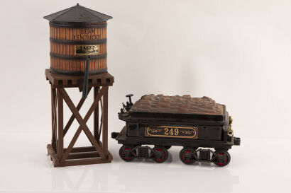 Two Beam Railway decanters (EMPTY) in one lot : One Wagon & One Water Tower