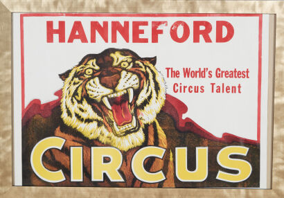 A Framed Vintage 1950s Haneford Circus Poster