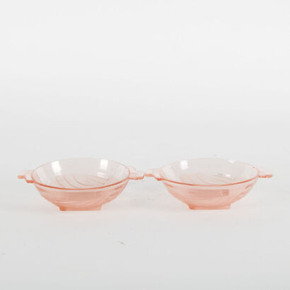 A Pair Of Vintage Art Deco Style Glass Dishes