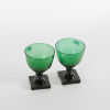 A Pair Of Green Hoglund Glass Chalices - 2