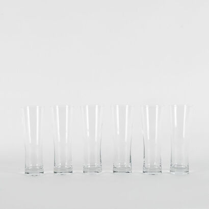 A Set Of Six Crystal Pilsner Glasses