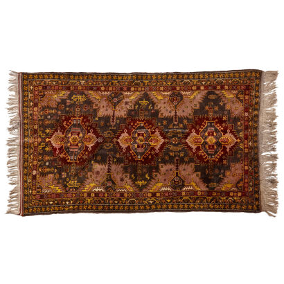 An Old Hand-Knotted Qashqai Persian Rug