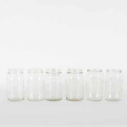 A Collection Of Six Vintage Agee Utility Jars