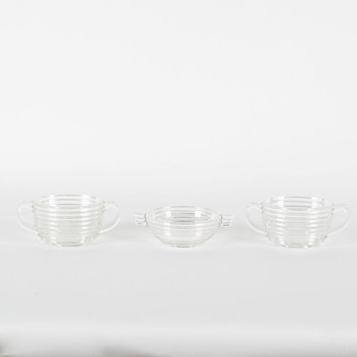 A Trio Of Manhattan Style Glass Dishes