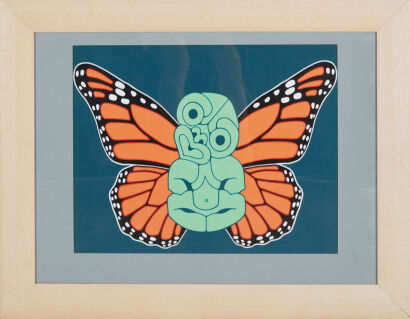 BRAD NOVAK Tiki with Danaus Plexippus Wings Digital Print