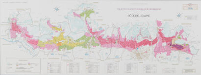 A Topographical Map Of France. The Burgundy Wine Region.