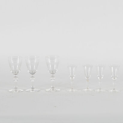 A Collection of Vintage Engraved Wine And Shot Glasses