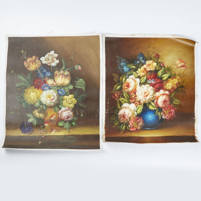 A Pair Of Chinese Still Life Oil Paintings