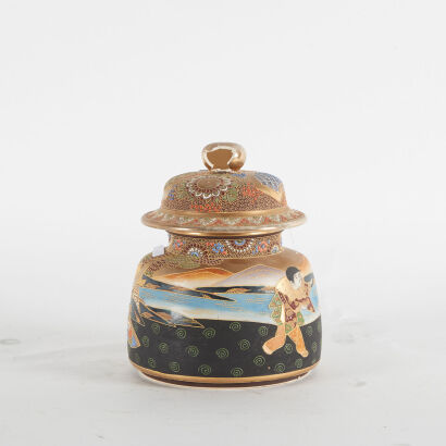 A Japanese Satsuma Jar With Lid