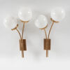 A Pair Of Kate Spade New York Prescott Sconces In Soft Brass With Milk Glass