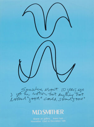 An Original Michael Smither For The Dowse Art Gallery Exhibition Flyer - Printer Both Sides With Notebooks