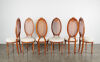 A Rare Suit Of Six Cornelio Cappellini Rattan Ballon Backed Dining Chairs