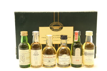 (1) Classic Malts Six of Scotland's Finest Malt Whiskies Miniatures, 50ml, circa 1980s, Sold as One Lot