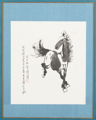 A Chinese Ink Painting Of A Horse