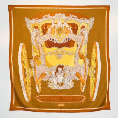 Herm&egrave;s Grand Carrosse Pour Un Ambassadeur Scarf with Box