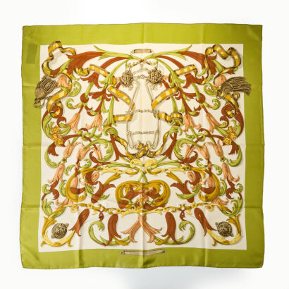 Hermès, Le Mors a la Conetable by Henri d'Origny 100% Silk Scarf