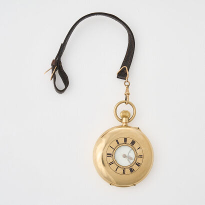 9ct Yellow Gold, Signed, J W Benson, Ludgate Hill, Half Hunter Pocket Watch with Original Case and Warranty