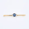 9ct Yellow Gold, Silver Synthetic Sapphire and Spinel Brooch