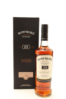 (1) Bowmore 25 Year Old Single Malt Scotch Whisky, 43%, 700 ml (GB)