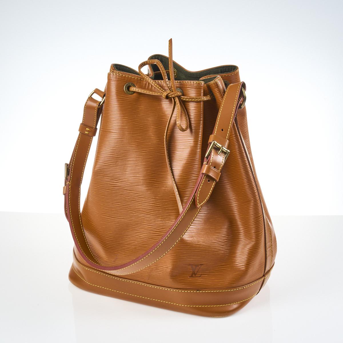 Louis Vuitton Noe EPI Orange Leather Bucket Bag