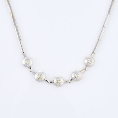 14ct White Gold, 1.25ct Diamond Necklace