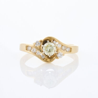14ct Yellow Gold, .65ct Diamond Ring