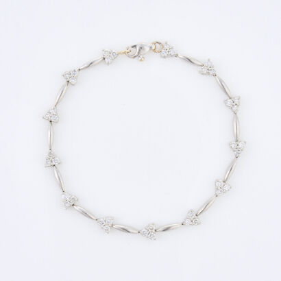 Platinum, 1.25ct Round Brilliant Cut Diamond Bracelet