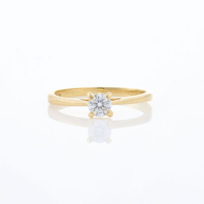 18ct Yellow Gold, .20ct Diamond Solitaire Ring