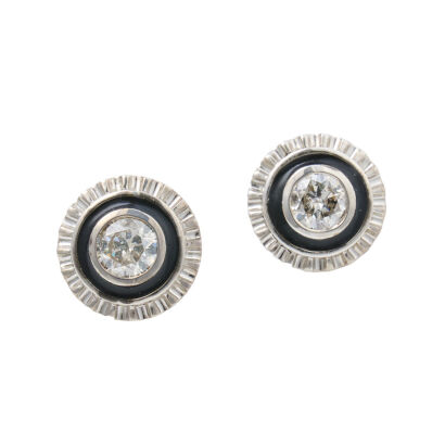 18ct White Gold, Art Deco Style 1.90ct Diamond Earrings