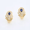 18ct Yellow Gold, 1.10ct Sapphire and .90ct Diamond Earrings