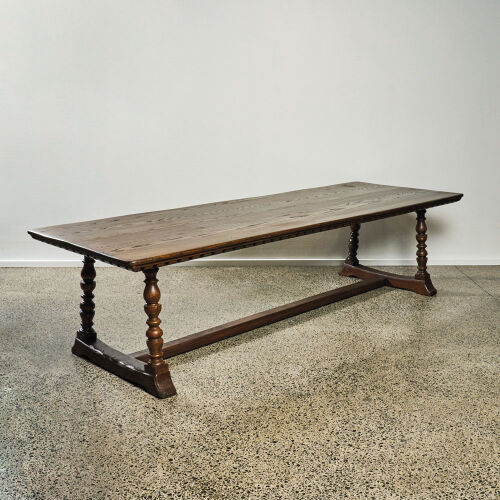 A Late 19th Century American Arts and Crafts/Renaissance Revival Oak and Ash Table