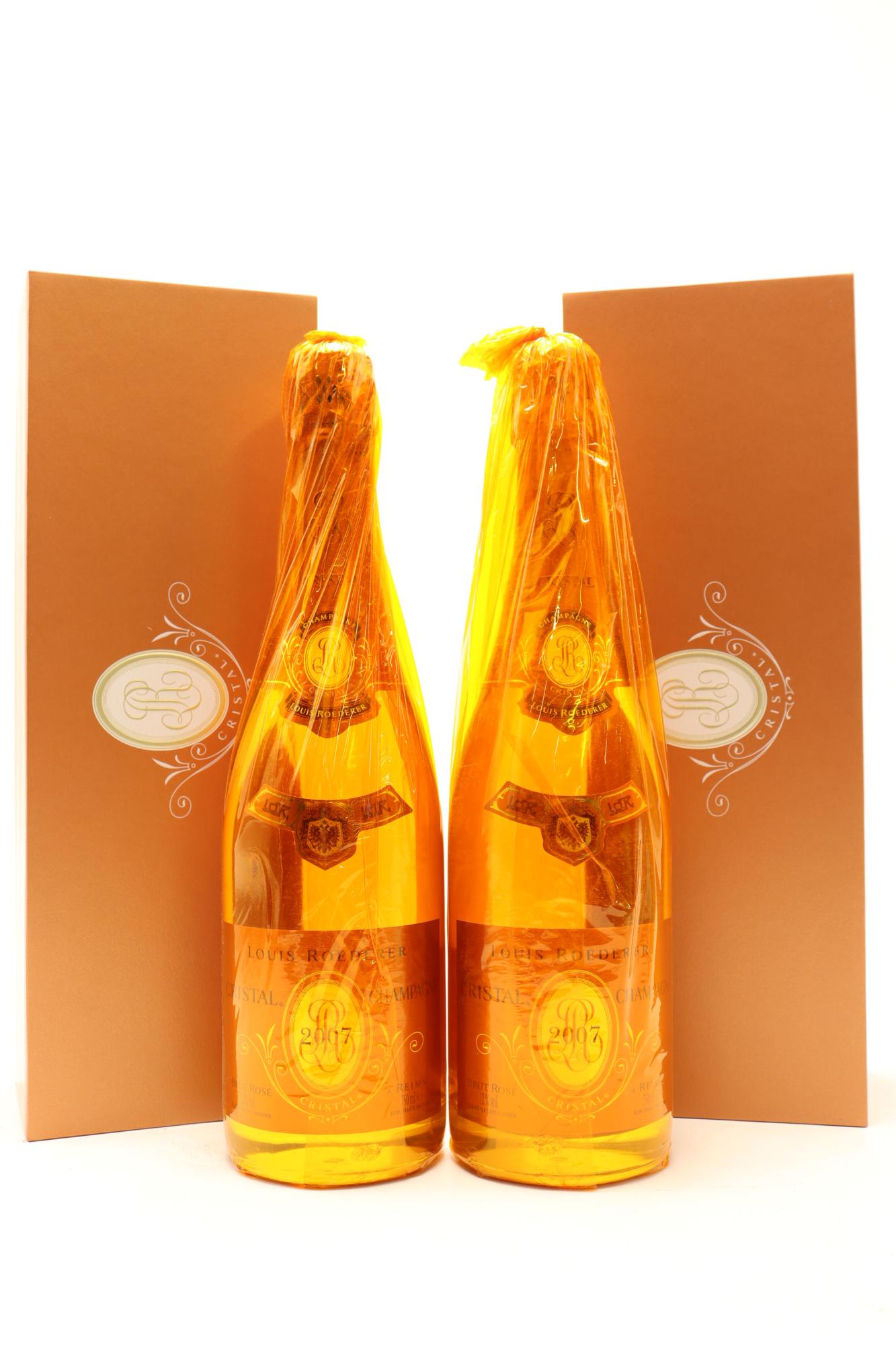 2) 2007 Louis Roederer Cristal Brut Rose Millesime, Champagne [WE97]